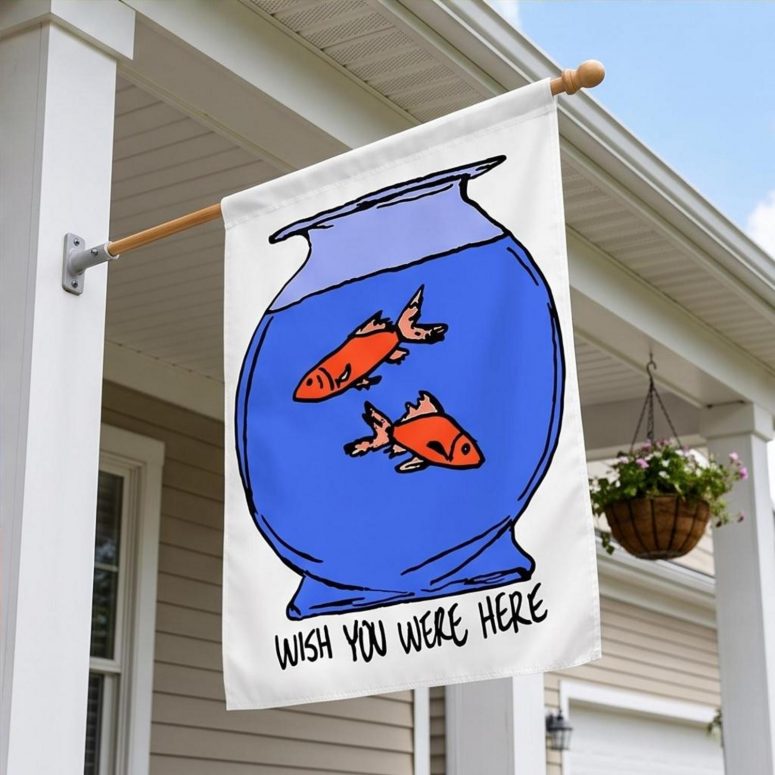 Pink Floyd Flag - Wish You Were Here lost souls in Fish Bowl Doodle Art