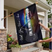 Pink Floyd Flag - Wish You Were Here With Guitar Typography And Signatures