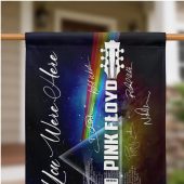 Pink Floyd Flag - Wish You Were Here With Guitar Typography And Signatures