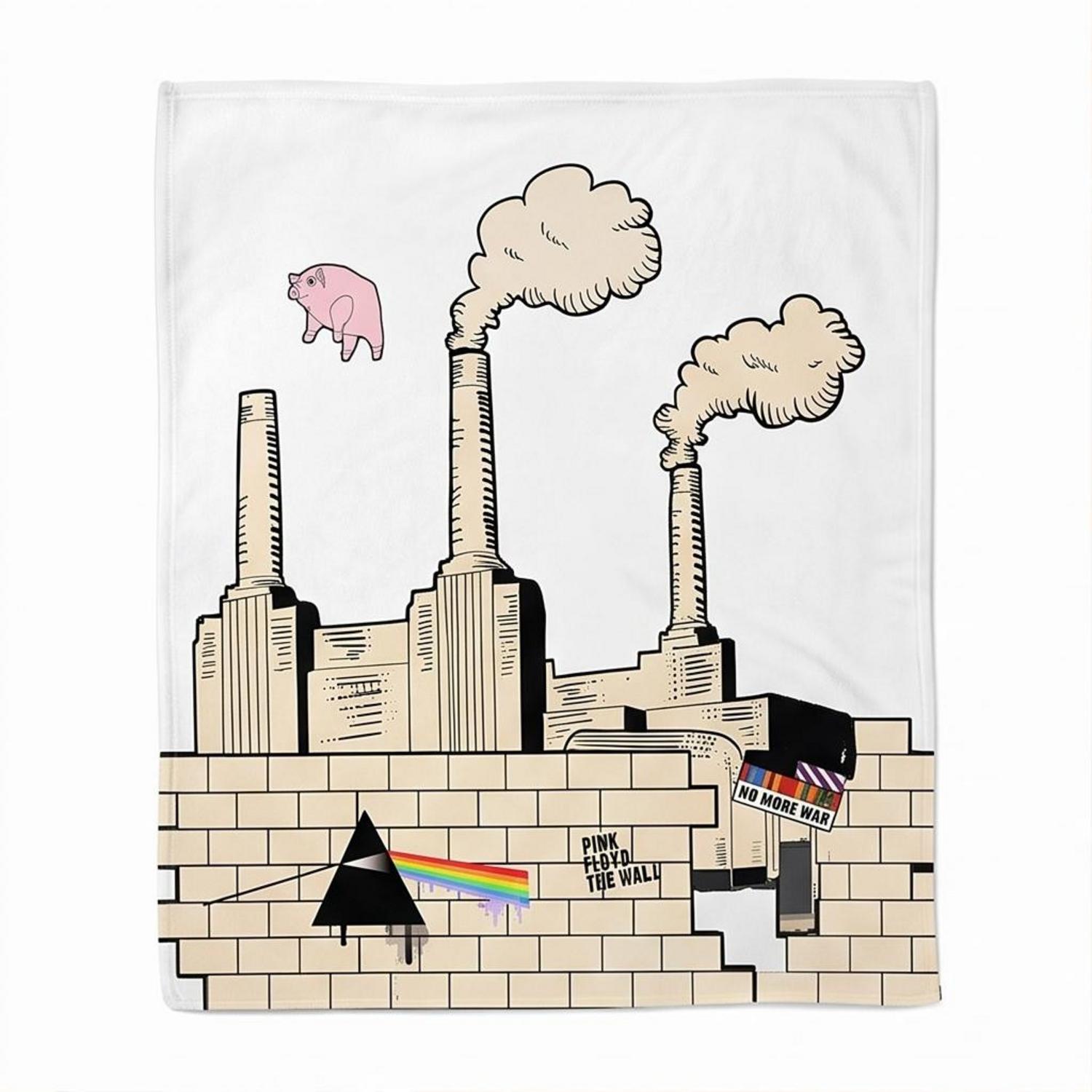 Pink Floyd Fleece Blanket - Album Art DSOTM Animals The Wall Pink Floyd Fleece Blanket - Album Art DSOTM Animals The Wall