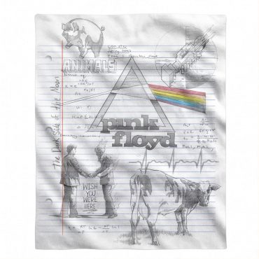 Pink Floyd Fleece Blanket - Album Collage Sketch Pink Floyd Fleece Blanket - Album Collage Sketch