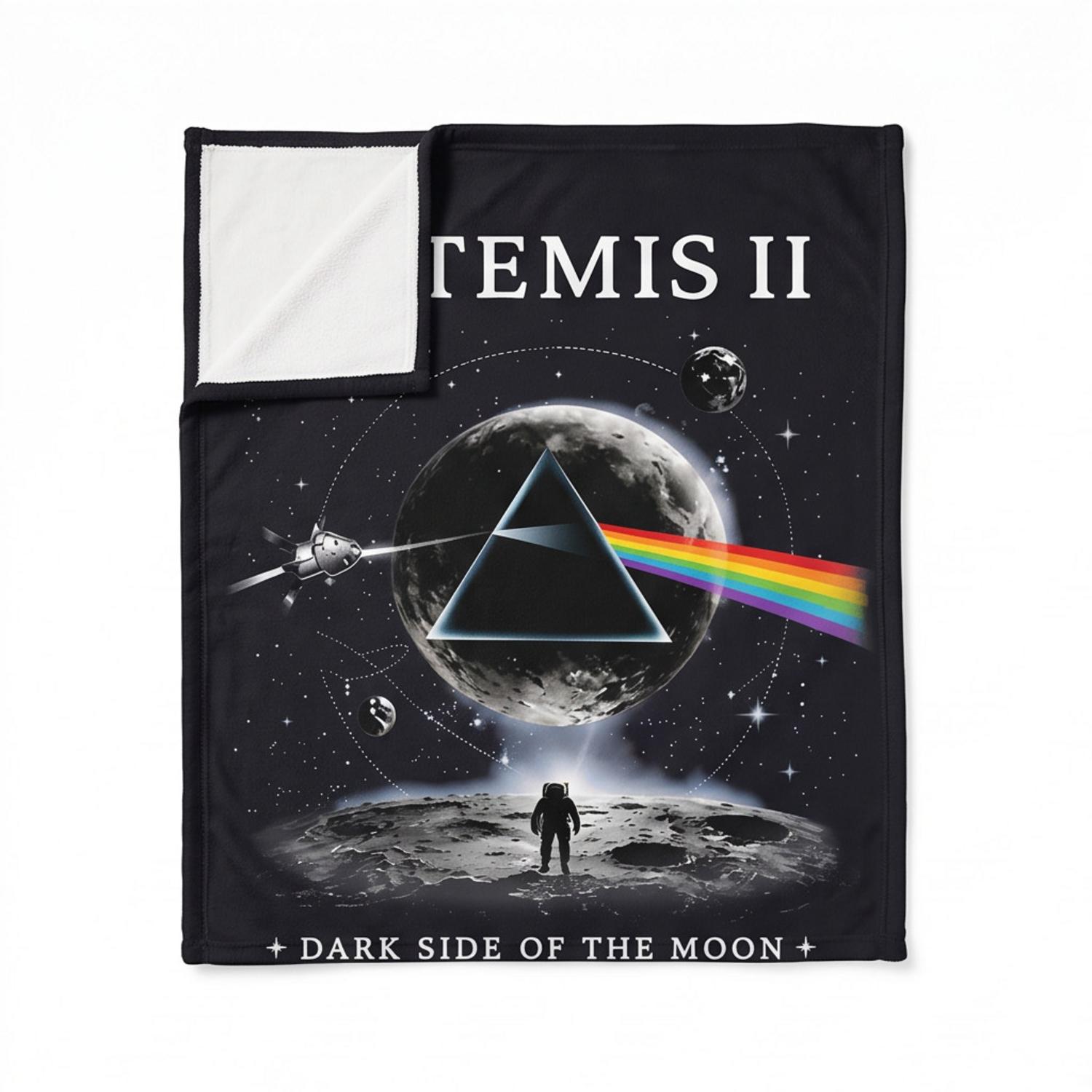 Pink Floyd Fleece Blanket - Artemis II Dark Side of the Moon Space Mission Pink Floyd Fleece Blanket - Artemis II Dark Side of the Moon Space Mission