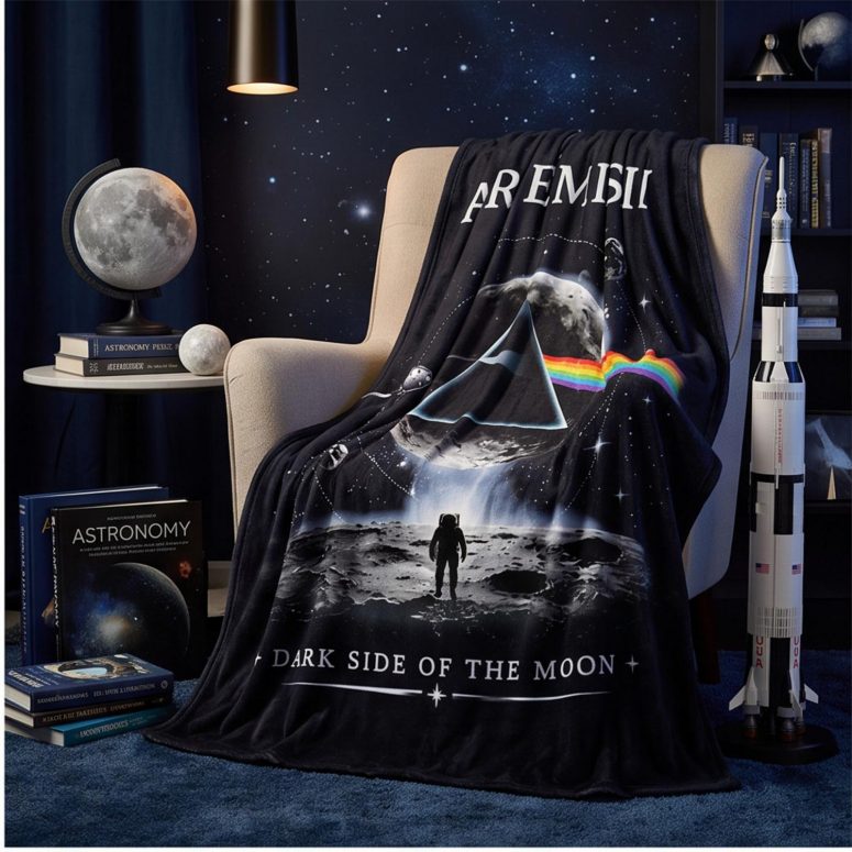 Pink Floyd Fleece Blanket - Artemis II Dark Side of the Moon Space Mission Pink Floyd Fleece Blanket - Artemis II Dark Side of the Moon Space Mission
