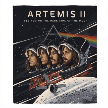 Pink Floyd Fleece Blanket - Artemis II See You On The Dark Side Of The Moon Pink Floyd Fleece Blanket - Artemis II See You On The Dark Side Of The Moon