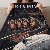 Pink Floyd Fleece Blanket - Artemis II See You On The Dark Side Of The Moon Pink Floyd Fleece Blanket - Artemis II See You On The Dark Side Of The Moon