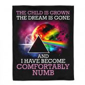 Pink Floyd Fleece Blanket - Comfortably Numb The Child Is Grown The Dream Is Gone
