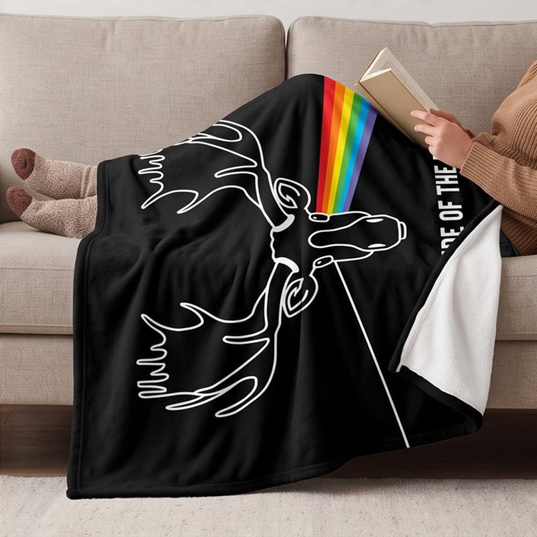 Pink Floyd Fleece Blanket - Dark Side Of The Moose Pink Floyd Fleece Blanket - Dark Side Of The Moose