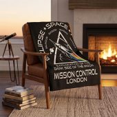 Pink Floyd Fleece Blanket - Eclipse Space Agency Exploration of TDSOTM Mission Control London