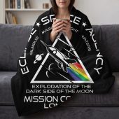 Pink Floyd Fleece Blanket - Eclipse Space Agency Exploration of TDSOTM Mission Control London