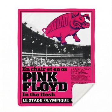 Pink Floyd Fleece Blanket - En Chair Et En Os Le Stade Olympique In The Flesh Concert