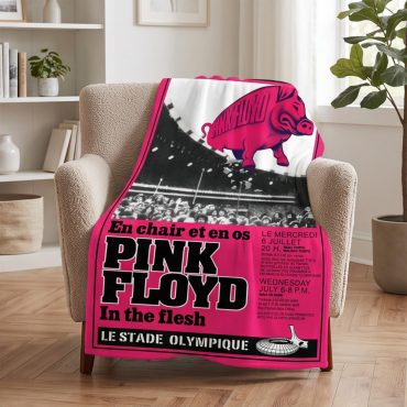Pink Floyd Fleece Blanket - En Chair Et En Os Le Stade Olympique In The Flesh Concert