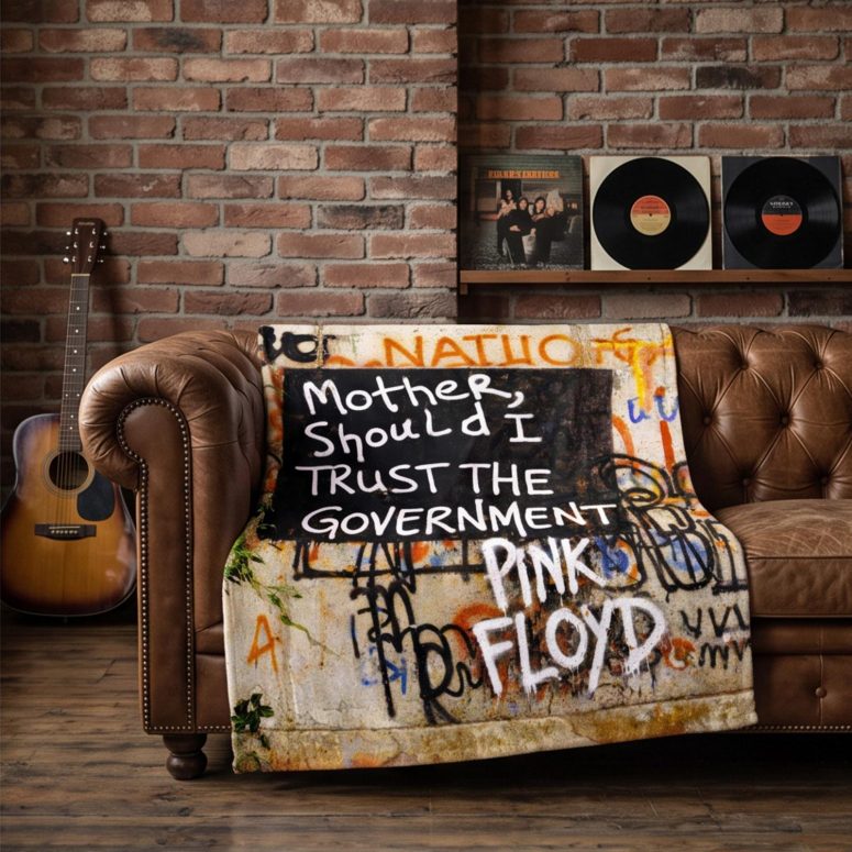 Pink Floyd Fleece Blanket - Mother Should I Trust The Government Berlin Wall 1990 Pink Floyd Fleece Blanket - Mother Should I Trust The Government Berlin Wall 1990
