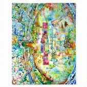 Pink Floyd Fleece Blanket - Pink Floyd in concert at Pompeii Watercolor
