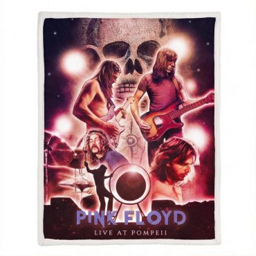 Pink Floyd Fleece Blanket - Pink Floyd Live At PomPeii Illustration Pink Floyd Fleece Blanket - Pink Floyd Live At PomPeii Illustration
