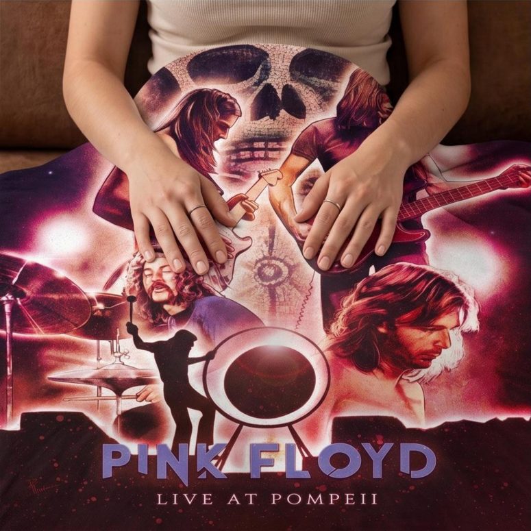 Pink Floyd Fleece Blanket - Pink Floyd Live At PomPeii Illustration Pink Floyd Fleece Blanket - Pink Floyd Live At PomPeii Illustration