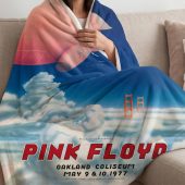 Pink Floyd Fleece Blanket - Pink Floyd Oakland Coliseum Poster