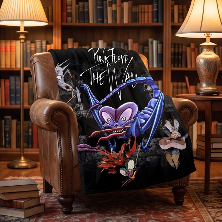 Pink Floyd Fleece Blanket - Pink Floyd The Wall Scorpion Mother Vintage Pink Floyd Fleece Blanket - Pink Floyd The Wall Scorpion Mother Vintage
