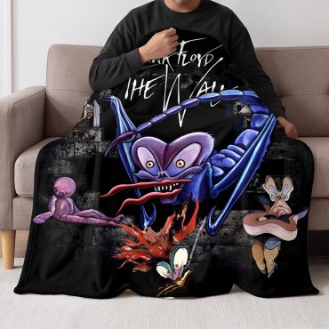 Pink Floyd Fleece Blanket - Pink Floyd The Wall Scorpion Mother Vintage