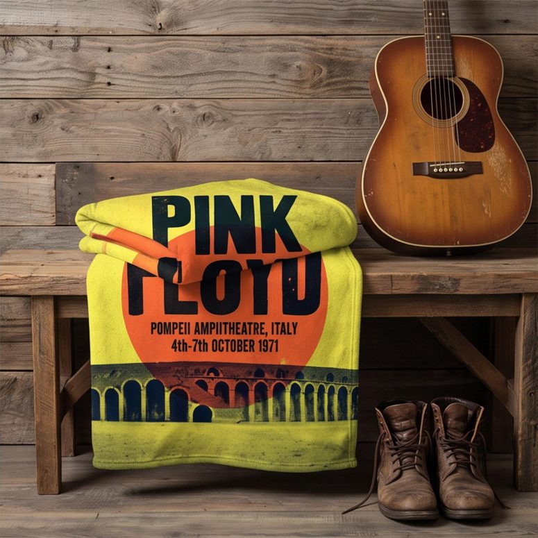 Pink Floyd Fleece Blanket - Pompeii Amphitheatre Italy 1971
