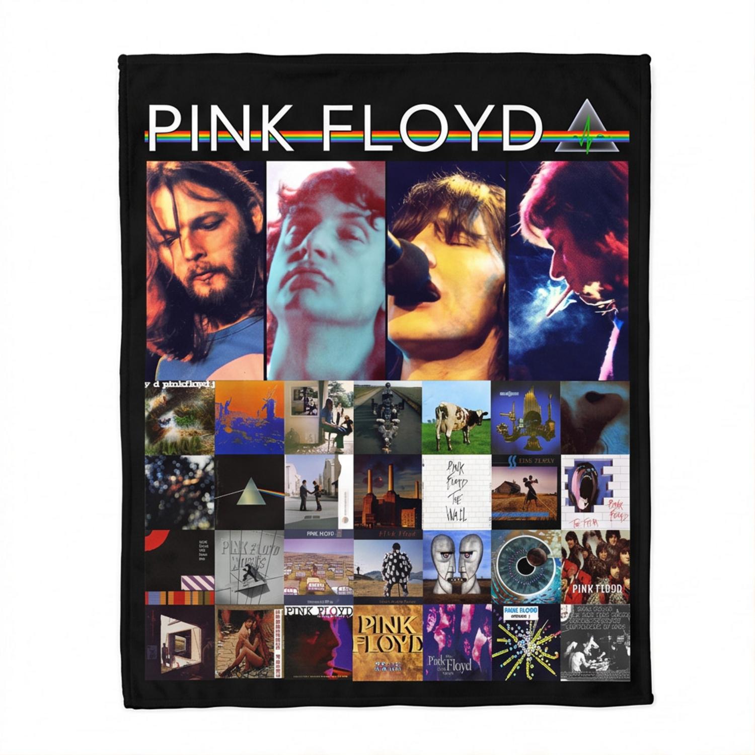 Pink Floyd Fleece Blanket - Retro DSOTM Members Pink Floyd Fleece Blanket - Retro DSOTM Members