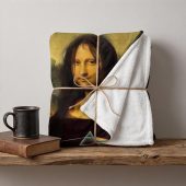 Pink Floyd Fleece Blanket - TDSOTM Vinyl Disk Animals Atom Heart Mother Monalisa Parody