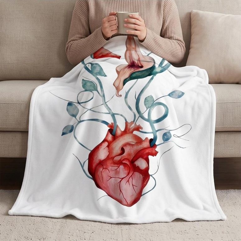 Pink Floyd Fleece Blanket - The Wall Flower Heart What shall we do now Pink Floyd Fleece Blanket - The Wall Flower Heart What shall we do now