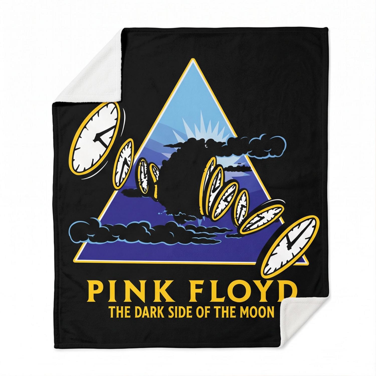 Pink Floyd Fleece Blanket - Time Dark Side Of The Moon Pink Floyd Fleece Blanket - Time Dark Side Of The Moon
