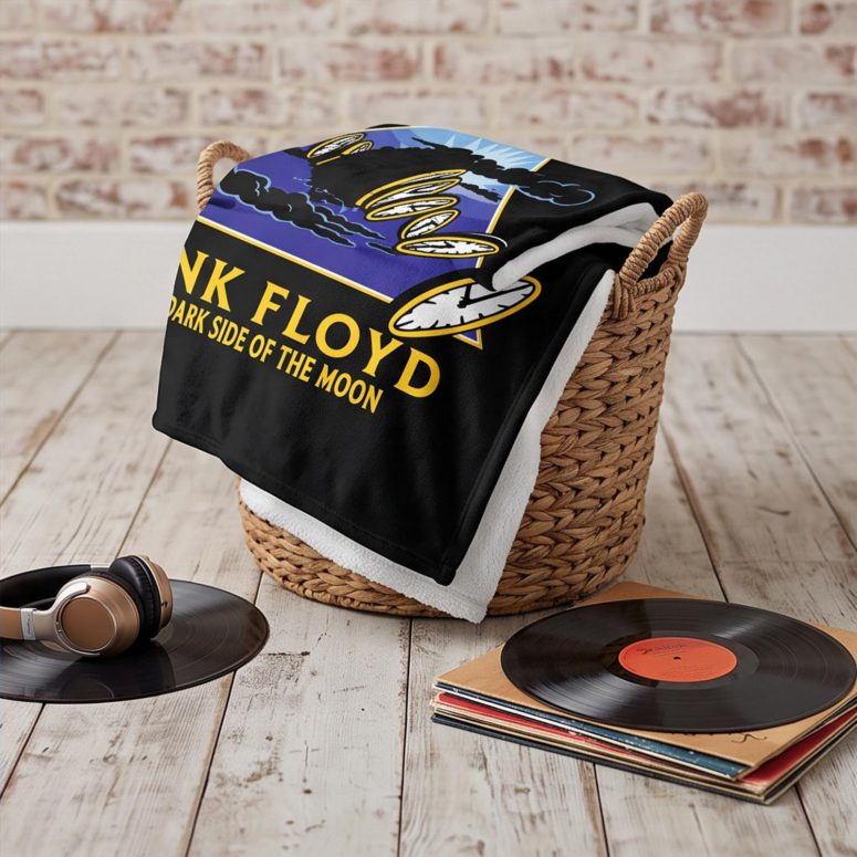Pink Floyd Fleece Blanket - Time Dark Side Of The Moon Pink Floyd Fleece Blanket - Time Dark Side Of The Moon