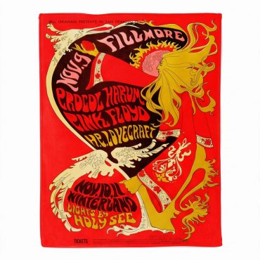 Pink Floyd Fleece Blanket - Vintage Concert Poster from Fillmore Auditorium