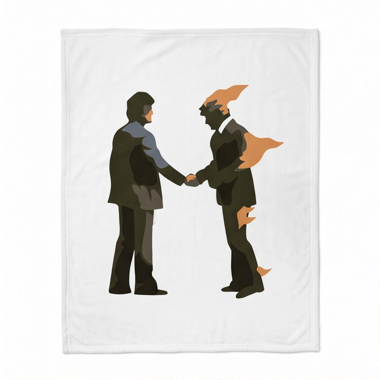 Pink Floyd Fleece Blanket - Wish You Were Here Burning Man Pink Floyd Fleece Blanket - Wish You Were Here Burning Man