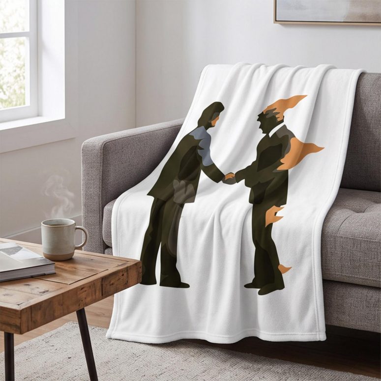 Pink Floyd Fleece Blanket - Wish You Were Here Burning Man Pink Floyd Fleece Blanket - Wish You Were Here Burning Man