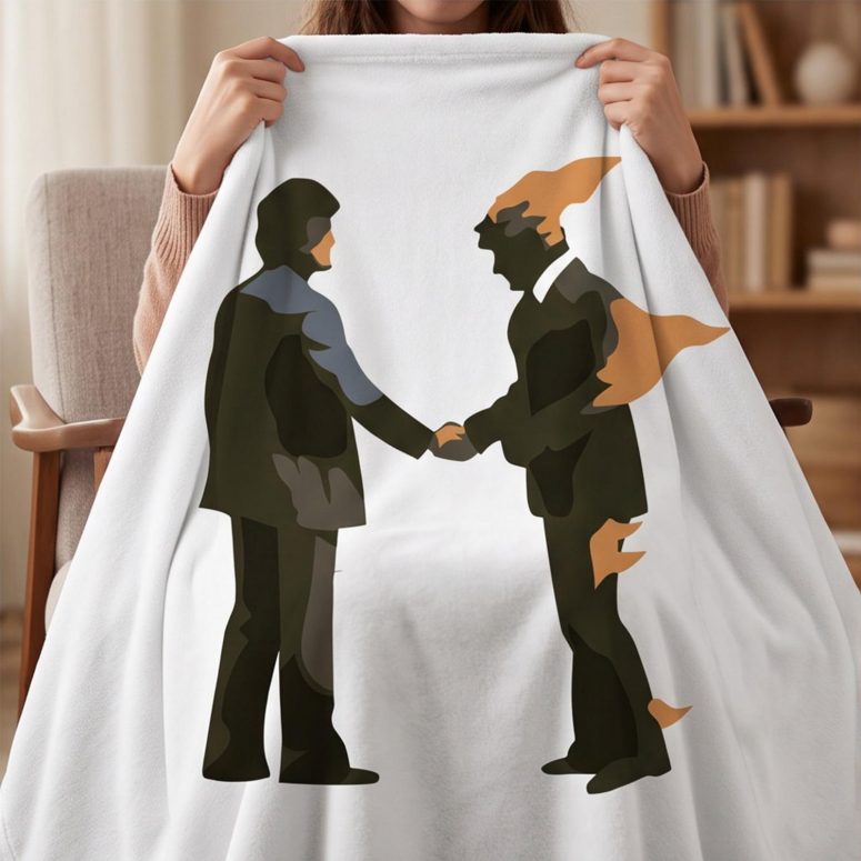 Pink Floyd Fleece Blanket - Wish You Were Here Burning Man Pink Floyd Fleece Blanket - Wish You Were Here Burning Man