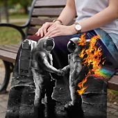 Pink Floyd Fleece Blanket - Wish You Were Here DSOTM Astronaut Handshake Pink Floyd Fleece Blanket - Wish You Were Here DSOTM Astronaut Handshake