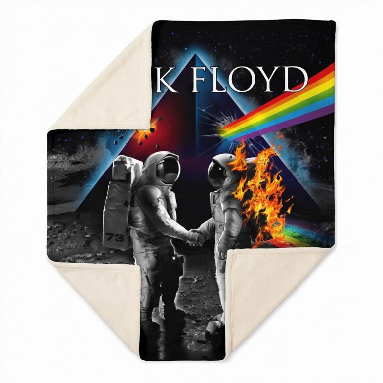 Pink Floyd Fleece Blanket - Wish You Were Here DSOTM Astronaut Handshake Pink Floyd Fleece Blanket - Wish You Were Here DSOTM Astronaut Handshake