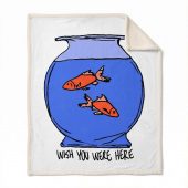 Pink Floyd Fleece Blanket - Wish You Were Here lost souls in Fish Bowl Doodle Art