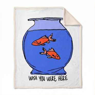Pink Floyd Fleece Blanket - Wish You Were Here lost souls in Fish Bowl Doodle Art