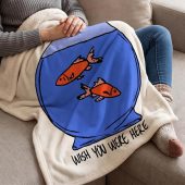 Pink Floyd Fleece Blanket - Wish You Were Here lost souls in Fish Bowl Doodle Art