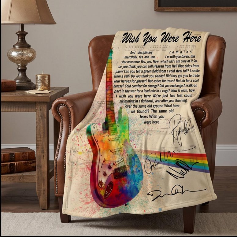 Pink Floyd Fleece Blanket - Wish You Were Here Pink Floyd Sign Guitar Pink Floyd Fleece Blanket - Wish You Were Here Pink Floyd Sign Guitar
