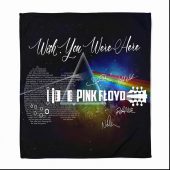Pink Floyd Fleece Blanket - Wish You Were Here With Guitar Typography And Signatures