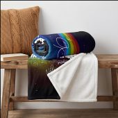 Pink Floyd Fleece Blanket - Wish You Were Here With Guitar Typography And Signatures