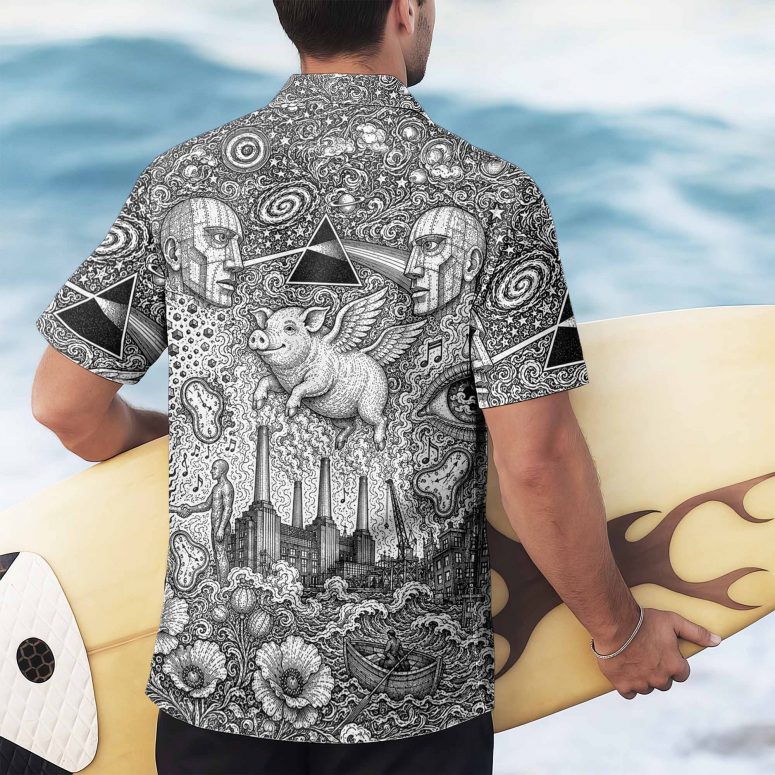 Pink Floyd Hawaiian - Doodle Dark Side Of The Moon x Animals x Division Bell