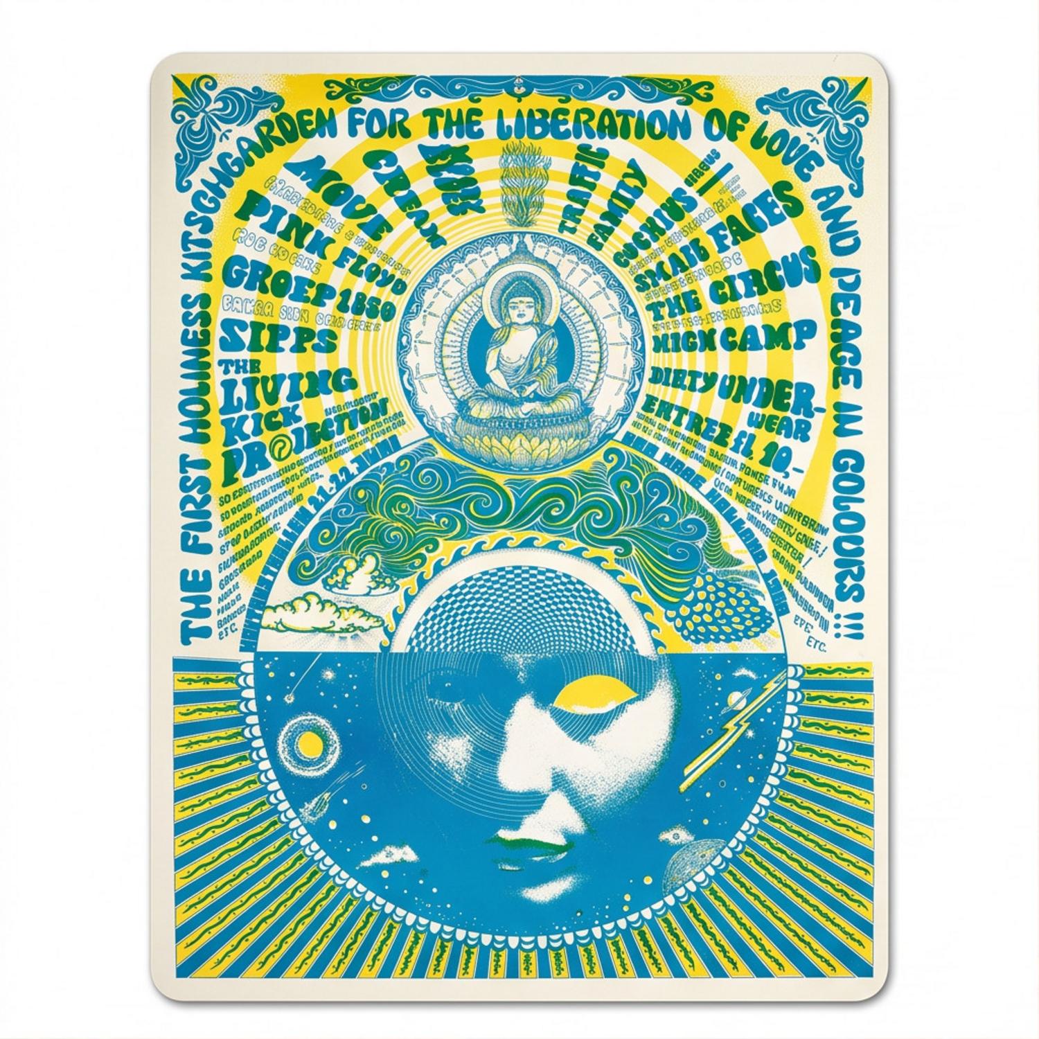 Pink Floyd Mousepad - Den Haag Netherlands 1968 Concert Pink Floyd Mousepad - Den Haag Netherlands 1968 Concert