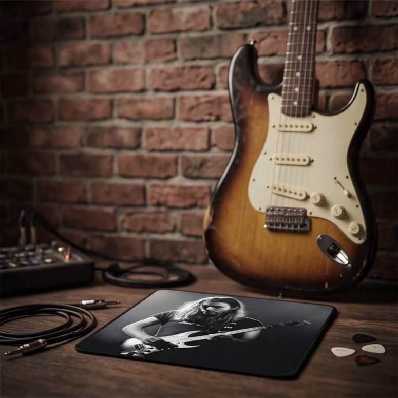 Pink Floyd Mousepad - Gilmour at Earls Court with the Black Strat 1973