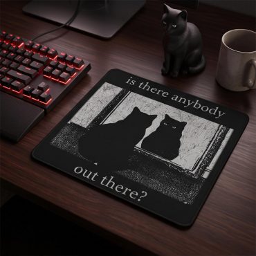 Pink Floyd Mousepad - Is There Any Body Out There Funny Witchy Cat