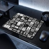 Pink Floyd Mousepad - Pink Floyd Artwork Poster Collage Black White Pink Floyd Mousepad - Pink Floyd Artwork Poster Collage Black White