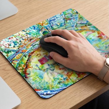 Pink Floyd Mousepad - Pink Floyd in concert at Pompeii Watercolor