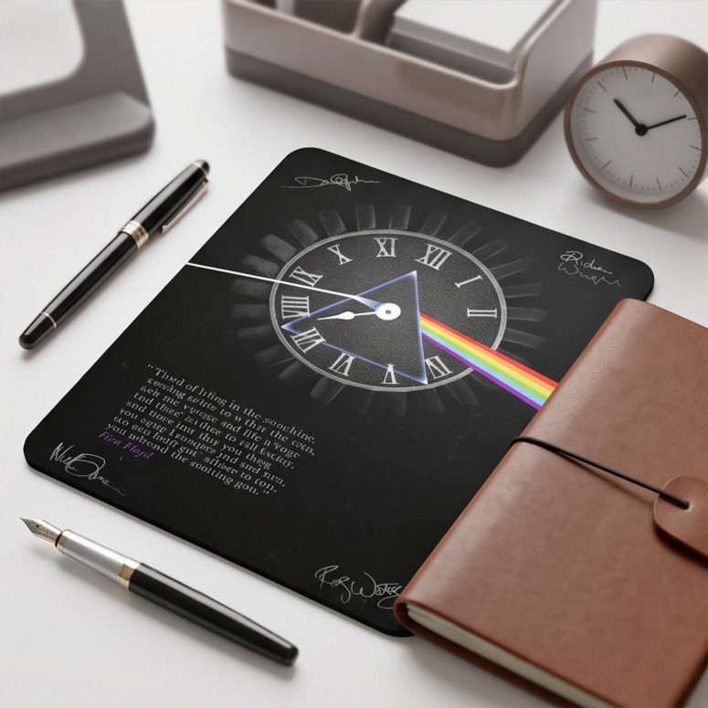Pink Floyd Mousepad - Pink Floyd quote Time Art Pre Signed
