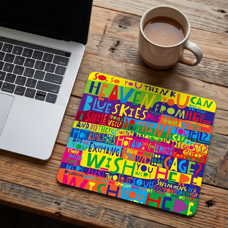 Pink Floyd Mousepad - Pink Floyd Wish You Were Here Limited Edition Art Print Signed LyricArt