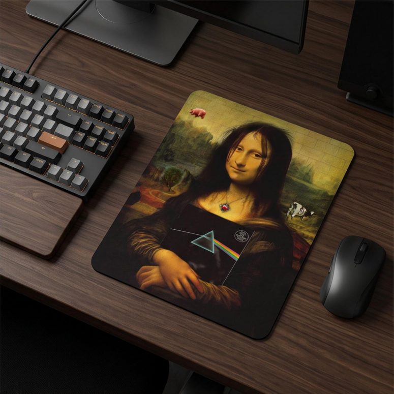 Pink Floyd Mousepad - TDSOTM Vinyl Disk Animals Atom Heart Mother Monalisa Parody Pink Floyd Mousepad - TDSOTM Vinyl Disk Animals Atom Heart Mother Monalisa Parody