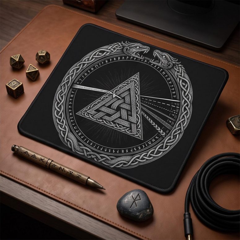 Pink Floyd Mousepad - Viking Valknut Dark Side Of The Moon Pink Floyd Mousepad - Viking Valknut Dark Side Of The Moon